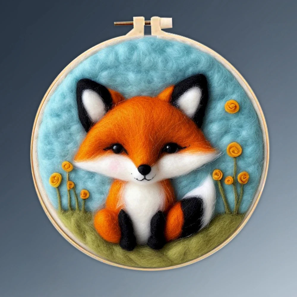 CHENISTORY Wool Felting Kit – Tiger & Wolf Needle Felting Painting Set with Frame for Beginners